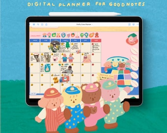 Digital Planner, Cute Planner, Undated Digital Planner, Goodnotes Planner, Ipad planner, Digital Stickers, Pastel Planner