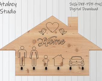 Download Laser Cutting Files Vectorial 3d Svg Key Hanger Owl Svg Multilayer Key Holder For Wall Svg Woodworking Carpentry Craft Supplies Tools Sultraline Id