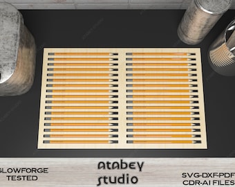 Pencil Jig Vorlage für Standardstifte / Lasergravurschablone / Laser Ready Pen Jig / SVG, DXF, CDR Download 476