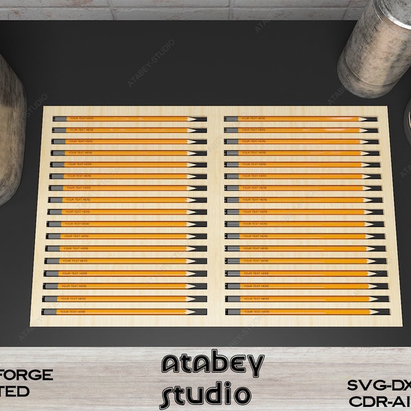 Pencil Jig Template For Standart Pens / Pen Laser Engraving Stencil / Laser Ready Pen Jig / SVG, DXF, CDR Download 476