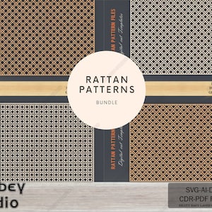 Seamless Rattan Cane Pattern for Laser Cutting, Boho Webbing Texture , DIY Furniture Panel Files, Lasercut Decor Templates 619