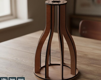 Holzvase mit Blumen - 4 Arten - Laser Cut Blumentöpfe - DIY Bouquet Decor 794