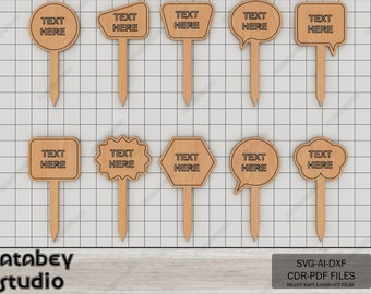 Customizable Garden Markers - Laser Cut Plant Stakes Bundle - Perfect for Organizing Your Plants 648
