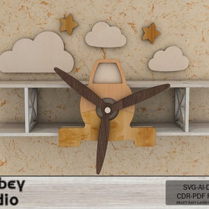 Doppeldecker Wandregal - Laser Cut Plan für Holzflugzeug Regal - DIY Kinderzimmer Dekor 692