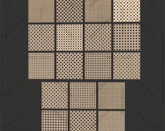 Rattan Cane Webbing SVG Bundle, 18 Rattan Patterns for Laser Cutting, Boho Furniture Upcycle & Decor Files for Glowforge Xtool 615