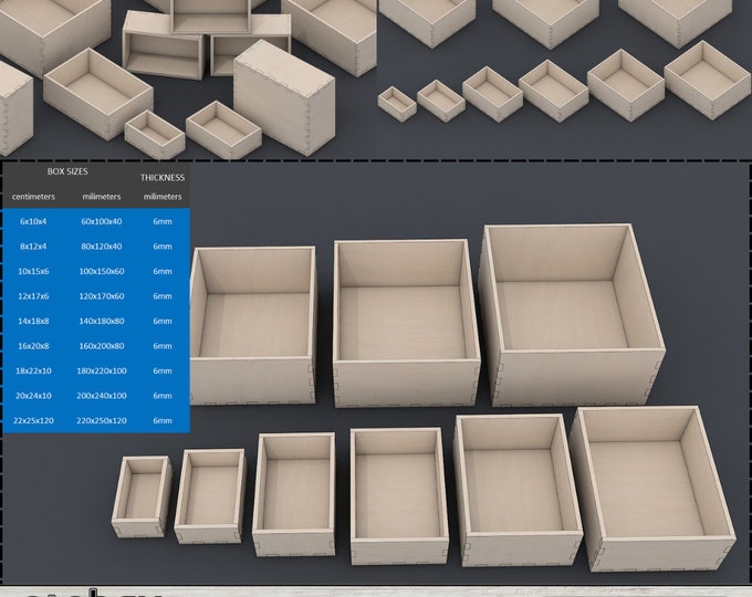 Box Box File Millwork DIY Wooden Box Cutting Files - Laser Cut Wooden Boxes - Perfect for 6mm ...