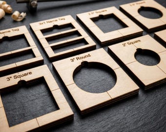 4x4 Inch Wooden Laser Cut Jigs Small Jig Templates for Mini Laser Machines Placement Guide