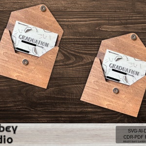 Porte-cartes cadeau enveloppe en bois - Emballage de bon de bricolage - Idéal pour les cadeaux d'anniversaire 580
