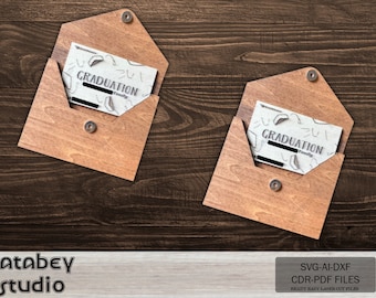 Umschlag Geschenkkartenhalter aus Holz - DIY Gutscheinverpackung - Ideal für Jubiläumsgeschenke 580