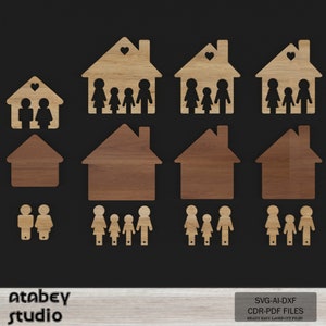 Portachiavi personalizzati per la famiglia - Set portachiavi da parete con bambini e genitori - Set portachiavi fai da te per la casa 768