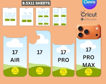 Paquete de plantillas Canva para fundas de iPhone 17: Pro Max, Pro, Air y Standard / Plantilla en blanco para sublimación / Diseño de fundas DIY 951