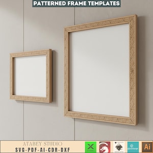 Marcos cortados con láser: marcos con patrones intrincados para un arte de pared elegante (661)