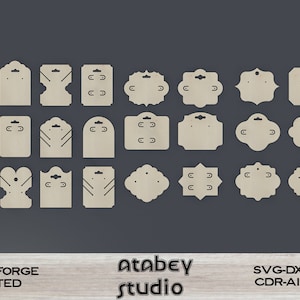 Professional Earring Display Card Templates - Laser Cut Jewelry Holder Designs for Craft Business Branding 460