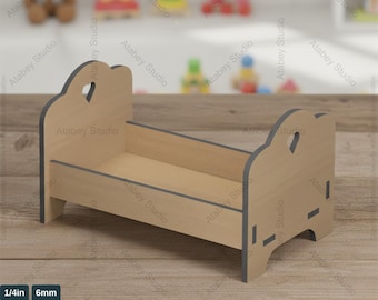 Kid Bed Design Files For Laser Cutting / Toy Mini Baby bed Designs / Instant Download Templates SVG CDR Ai DXF 488