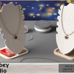 Aangepaste houten kettingstandaard - lasergesneden sieradendisplay-organizer 729