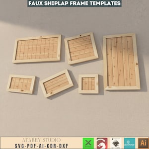 Faux Shiplap Sign Backers, Laser cut files SVG DXF vector plans, glowforge file svg, laser cut template, laser svg, laser cutting files 132 image 3