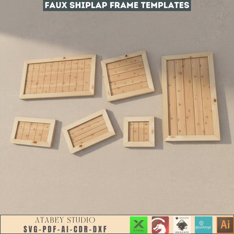 Faux Shiplap Sign Backers, Laser cut files SVG DXF vector plans, glowforge file svg, laser cut template, laser svg, laser cutting files 132 image 3