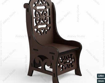 Plywood Mini Chair Decor - Vector Plan for Dollhouse Furniture, Wood Laser Cut Files 001