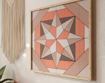 Laser Cut Barn Quilt Pattern - Digital Files for XTool Glowforge - Geometric Wall Decor SVG - DIY Craft Project 308