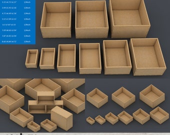 DIY Laser Cut Box Templates - Woodworking Boxes - Perfect for 1/4 Inch Wood Projects 781