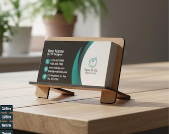 Laser Cut Business Card Holder - Desk Organizer Display for Office & Craft Show - Digital Download 616