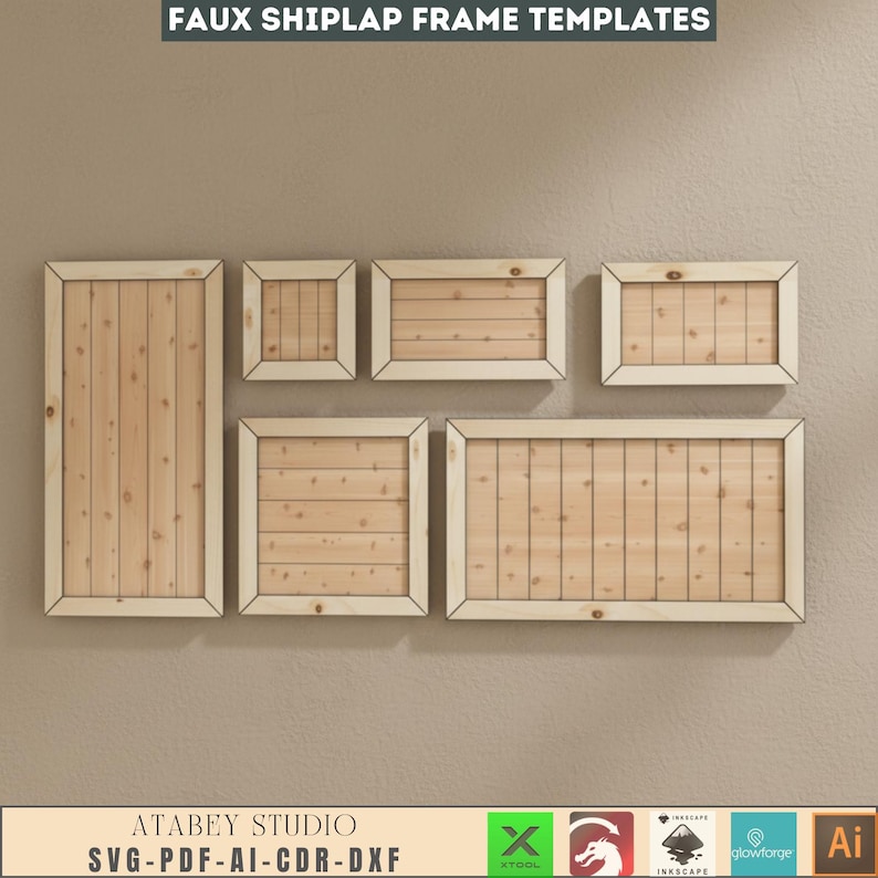 Faux Shiplap Sign Backers, Laser cut files SVG DXF vector plans, glowforge file svg, laser cut template, laser svg, laser cutting files 132 image 2