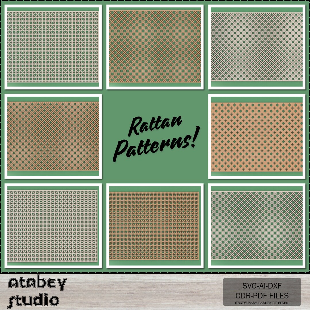 Rattan Cane Seamless Patterns Bundle - Boho Chic Decor & Basket Weave ...