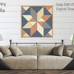 Archivo de corte láser para colcha, patrón tradicional de colcha de madera para láseres como Glowforge, archivos digitales SVG, DXF y PDF 302