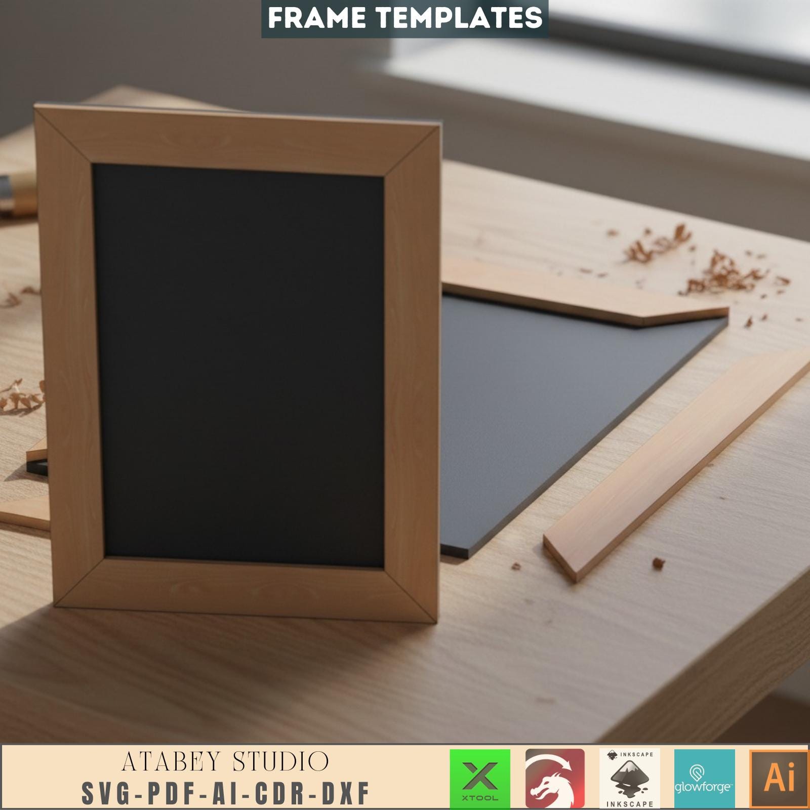 Photo Frame Cut File Digital Picture Frame Templates for Laser Cutting – Instant Download ...