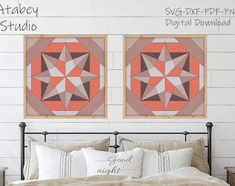 Traditional Wood Quilt Pattern - Laser Cut Geometric Star Design -  307