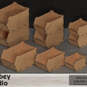 Bureau organisator stapelbare opbergdoos Svg - houten opbergdoos bureaublad organisator 575