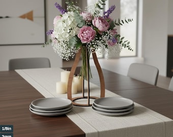 4er Set Holzvasen - Laser Cut Blumentöpfe - 3D Blumenstrauß Vasen Vorlagen 795