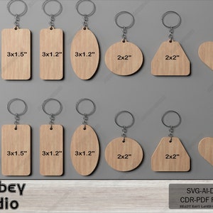 Piani di taglio portachiavi personalizzati - Modelli di portachiavi fai-da-te - Perfetti per progetti di taglio laser 653