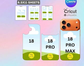 Pack de modèles Canva pour coques iPhone 18 : 18 Pro Max, 18 Pro, coques vierges pour sublimation