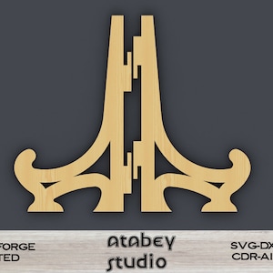 Schotelframe plaathouder SVG-bestand, plaatdisplaystandaard, boekfotostandaard lasergesneden cnc-bestand 411