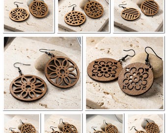 Elegant Wooden Earrings Collection - DIY Jewelry Making - Unique Wooden Earring Designs for Crafters 749
