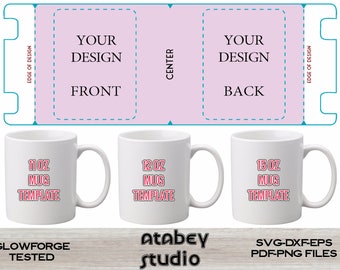 11-12-15 Unzen Tassenvorlagen-Bundle, Tassensublimation • Vollständige Verpackung für 11-15 Unzen Tassen • Cricut Mug Press Kompatibel 496