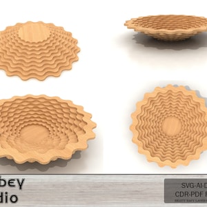 Wooden Bowl Plate | Laser Cut Design for Scroll Saw and Basket Pattern Projects 704