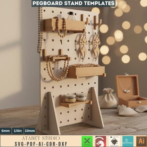 DIYペグボードスタンド＆フック - クラフト整理のためのカスタマイズ可能なレーザーカットアクセサリー 643