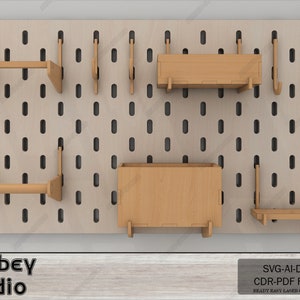 DIY Pegboard and Accessories Kit: Hooks and Shelves for Custom Organization 636