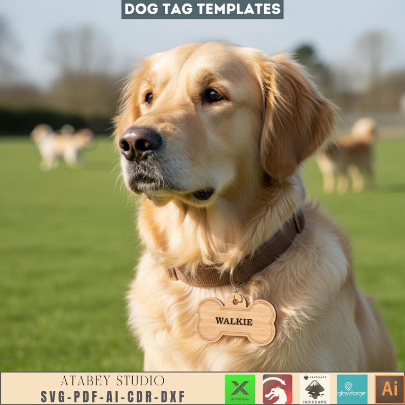 Personalized Wooden Dog Bone Tags - Custom Pet ID Labels for Laser ...