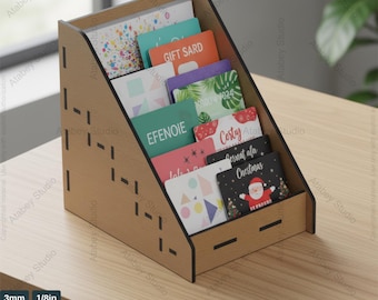 Business card holder - Card Organizer display Stand - Wood Laser Cutting Plans Svg Dxf Ai Cdr 563