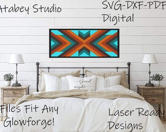 Aztec Barn Quilt svg Laser cut files for Glowforge projects wall art Laser SVG Files Wood Quilt for Glowforge Chevron dxf pdf 300