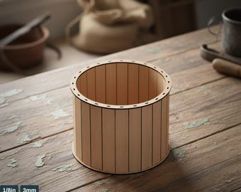 DIY Flower and Gift Basket - Laser Cut Wooden Box for Garden Projects 708