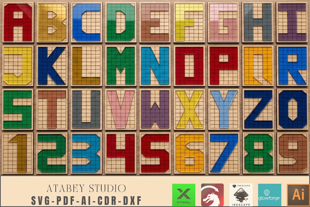 Alphabet and Numbers Quilt Pattern / 26 Letters Quilt Blocks / 0 to 9 ...