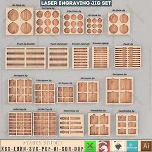 Pro Laser Engraving Jig Set Flask, Card, Tag, Pencil, Coaster, Watch Band and More! Maximize Precision & Efficiency,Ultimate Jig Set  941