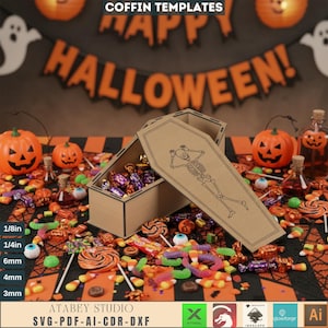 Ataúd de madera contrachapada con tapa - Diseño de ataúdes para Halloween, fácil de montar - Múltiples opciones de grosor 560