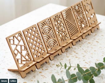 Phone Stand Template Bundle Decorative Holder Pattern Digital Cell Phone Display Plan Desk Accessory