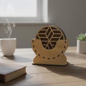 Onderzetter houder SVG, lasergesneden bestand voor Glowforge, modern plan voor onderzetters, DIY Home Decor Project