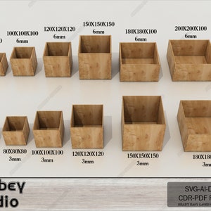 Diseños de cajas de madera cortadas con láser: proyectos de manualidades fáciles de hacer para todas las ocasiones: planos de cajas de madera versátiles 655